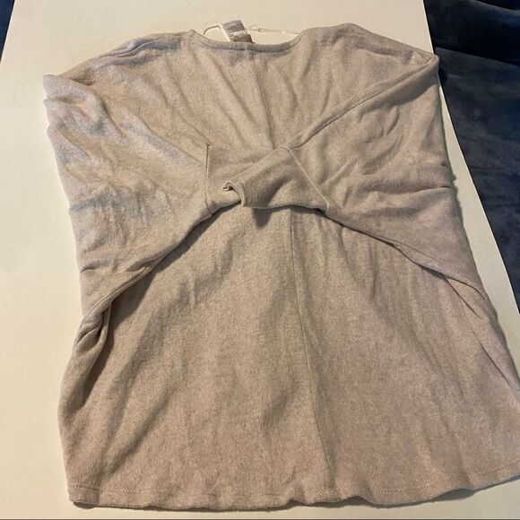 Chicos Blush beige Open tie front Knit Cardigan minimalist sweater-1P M/8P - Picture 4 of 13